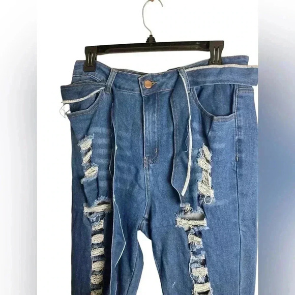 Gritty soul distressed jeans size large - Picture 3 of 10